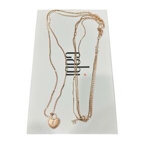 CAbi Rose Gold Lock and Key Layer Necklaces